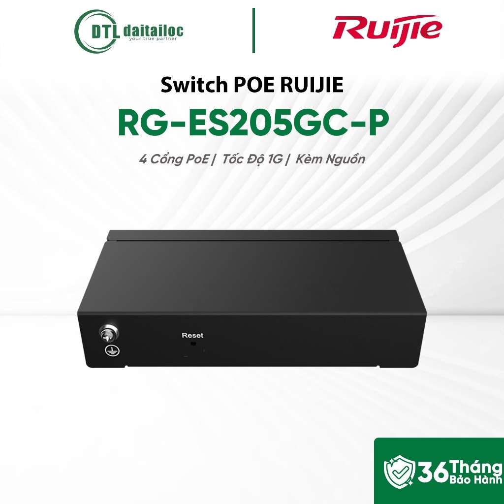 Switch POE RUIJIE RG-ES205GC-P 4P 1000Mp | Chính hãng | Bảo hành 36 tháng