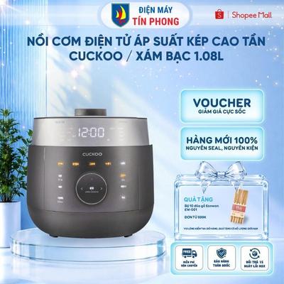 Nồi Cơm Điện Tử Áp Suất Kép Cao Tần Cuckoo CRP-LHTR0610FD Xám Bạc 1.08L | Bảo hành chính hãng