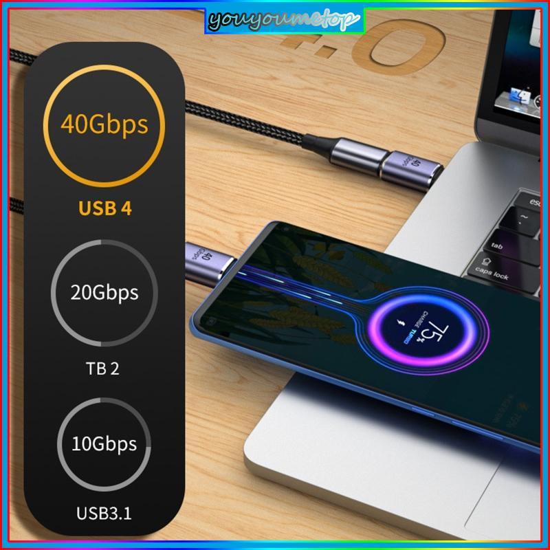 YOUYO Hợp Kim Nhôm USB C Sang Type-C Adapter Nữ Sang Nam Type-C 40Gbps