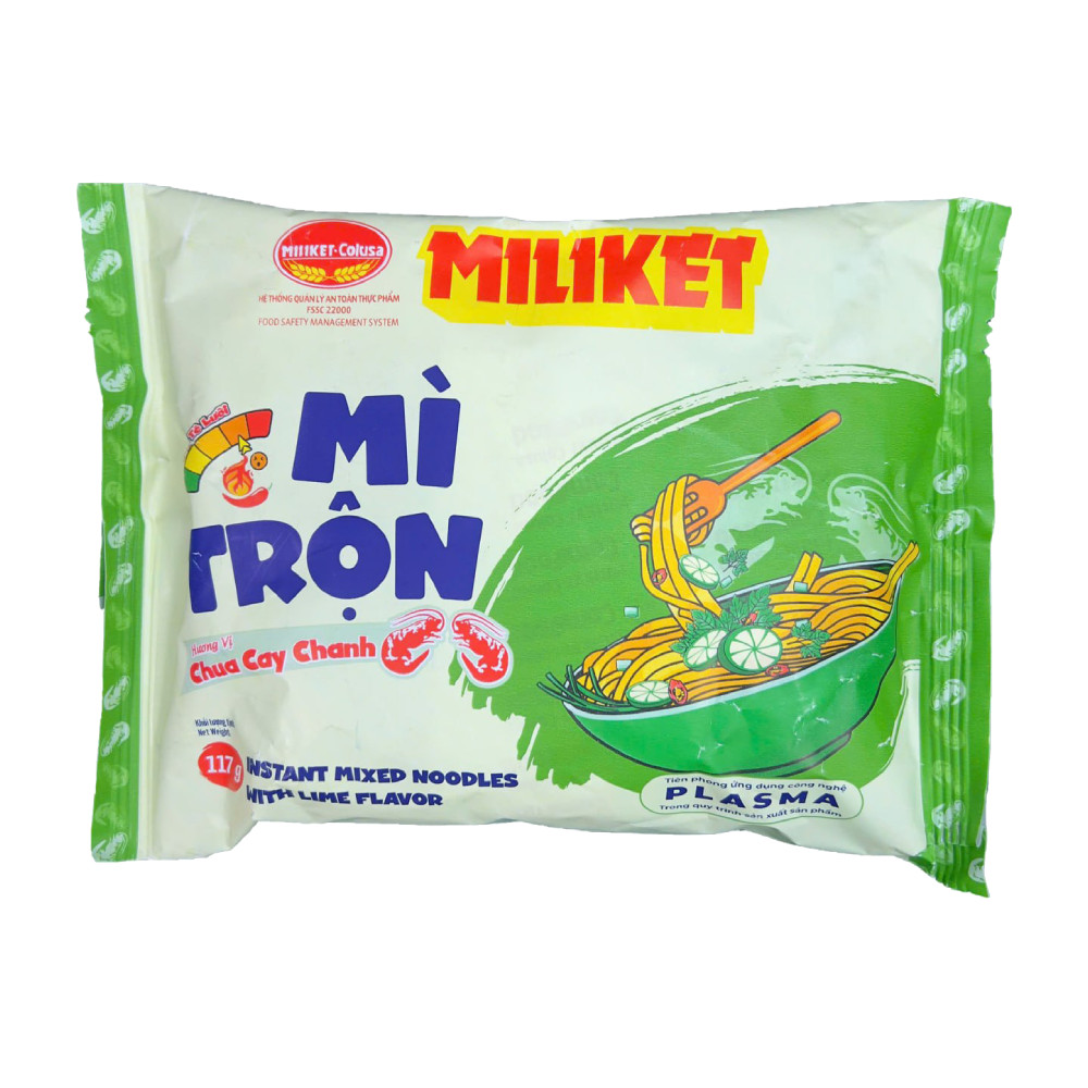 Mì trộn Miliket vị chua cay canh gói 117g - 02307