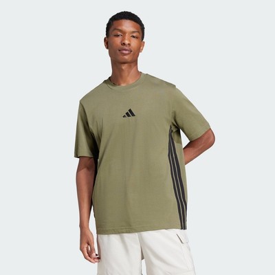 adidas Phong cách sống Áo Thun Single Jersey 3 Sọc Essentials Nam màu xanh lá JE6391