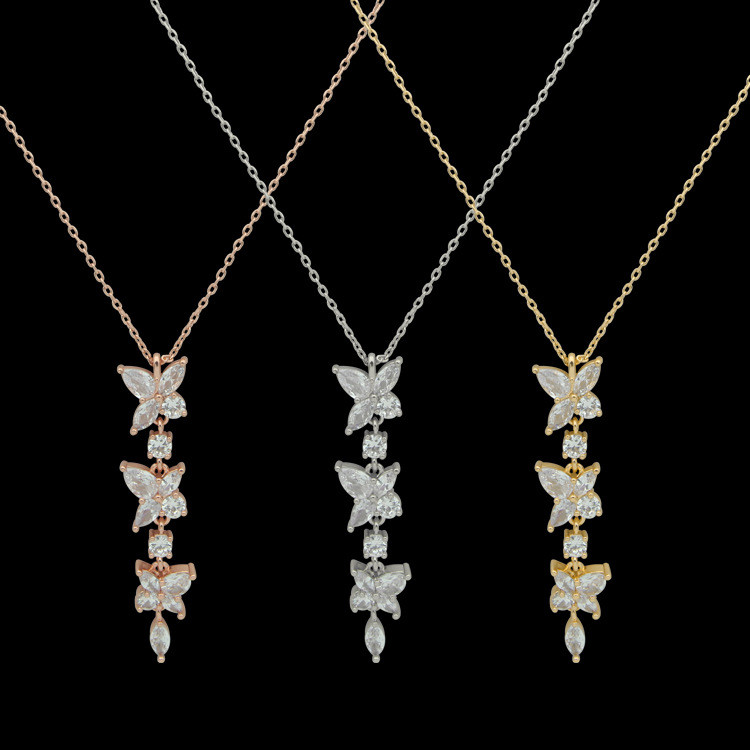 GCYB Flower necklace with diamonds t Letter Four-leaf Clover Horse Set Necklace for Women with Diamo