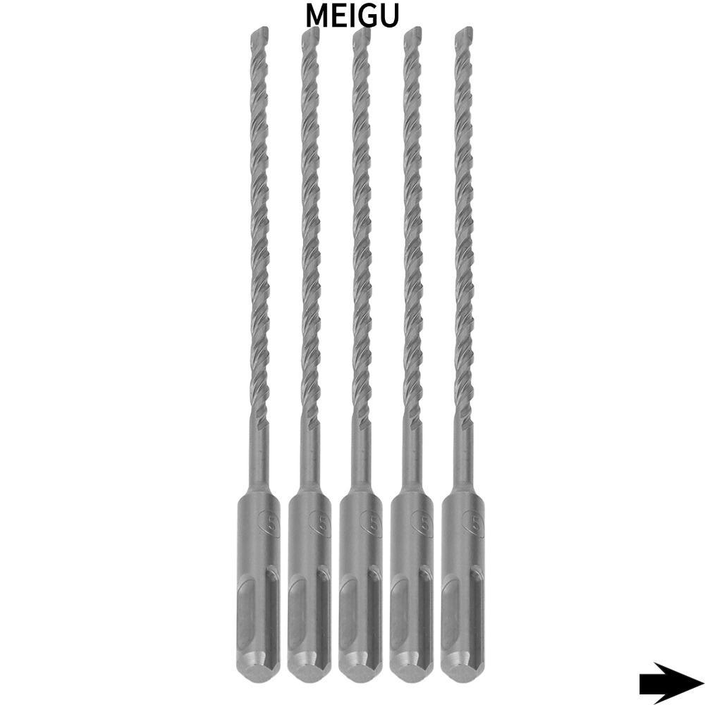 MEIGU 5 Mũi khoan tác động, Mũi cacbua Mũi khoan xoắn ốc sáo đôi, Chiều dài 210mm Đường kính 5mm / 0