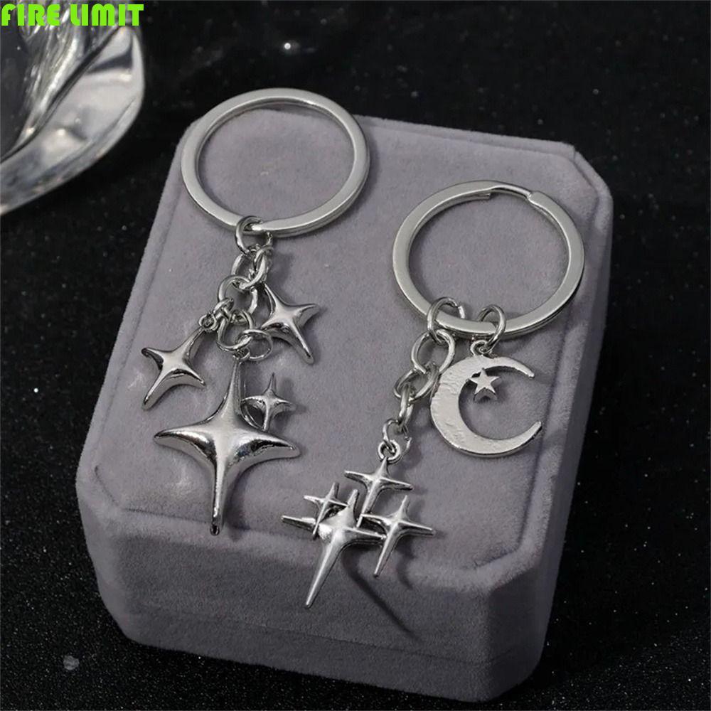 FIRE LIMIT Star Moon Key Rings, Túi Mặt Dây Chuyền Kim Loại Y2K Móc Khóa, Quà Tặng Trang Sức Đánh Bó