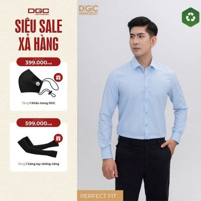 Áo sơ mi dài tay DGC Dáng Ôm Perfect Fit, Vải sợi tre kháng khuẩn thoáng mát - SASDBD166M-S