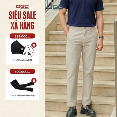 Quần Kaki DGC với form dáng suông nhẹ vừa vặn, co giãn nhẹ, Thiết kế chỉnh chu lịch lãm - SQKBF91M