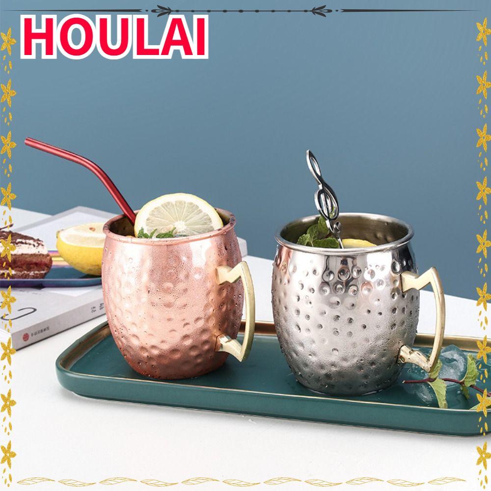 HOULAI Hammer Point Cup, Cốc Cốc thủ công 500ml, Có Tay cầm đinh tán chắc chắn Moscow Mule Dày mịn M