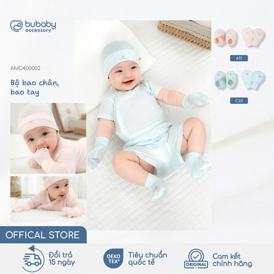 Bộ bao tay bao chân BU Baby, phụ kiện cho bé sơ sinh newborn mềm mịn, quần áo sơ sinh | AMD400002