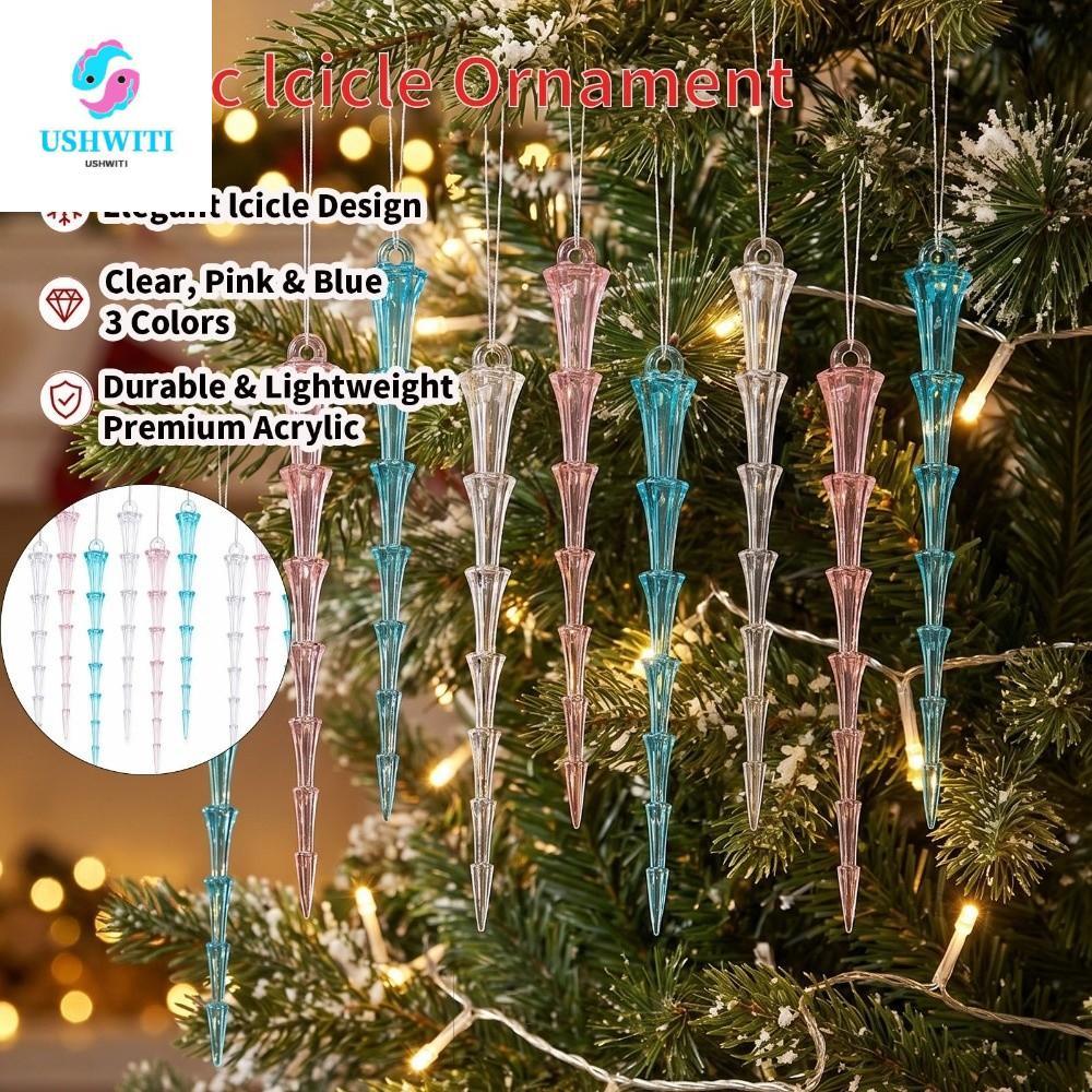 MLINX 12 Chiếc Cây Giáng Sinh Trang Trí Icicle, Đồ Trang Trí Giáng Sinh Acrylic Icicle Trong Suốt Ch