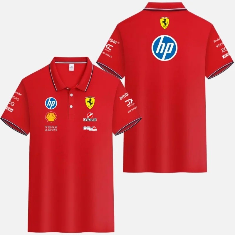 Ferrari 2026 Leclerc Hamilton Rider, Áo sơ mi Polo số mặc cơ thể, Áo sơ mi Polo Forze Ferrari 16 và 