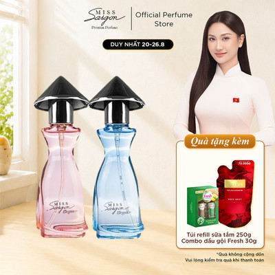 [Best Seller] Combo Nước Hoa Nữ Miss Saigon Elegance Ruby 15ml & Sapphire 15ml - Hương Thơm Tinh Tế, Dễ Dùng