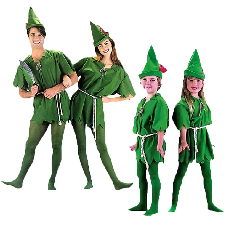 Halloween Cha Mẹ-Con Trang Phục Sân Khấu COS Phù Thủy xứ Oz Cổ Tích Anime Peter Pan Peter Pan Pan Ta