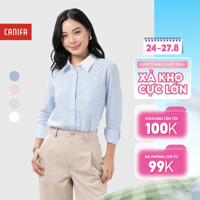 Áo sơ mi nữ dáng cổng sở dài tay CANIFA 6TH26S005
