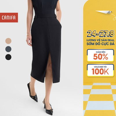 Chân váy nữ CANIFA dáng suông thẳng dệt kim co dãn 6KS25S003