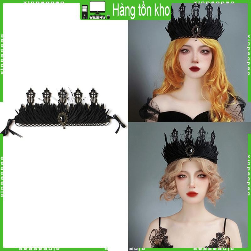 XI Goth Crown Witch Crown Headpiece Black Queen Crown Goth Headband Halloween