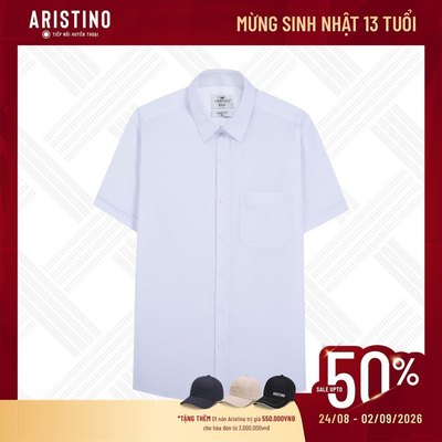 Áo Sơ Mi Trắng Nam Tay Ngắn Aristino ASSR31