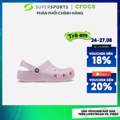 Giày Clog Trẻ Em Crocs Classic - Hồng - 206991-6ZW ADS03 LS100