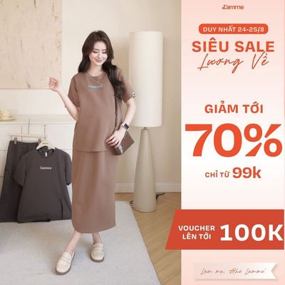 Set Đồ Bầu MONO SET Chất Liệu Cotton Double Face Mềm Mịn, Thoáng Mát, Hình In Sắc Nét Bền Màu - L'amme