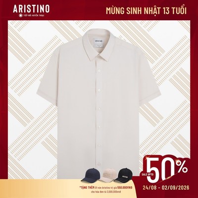 Áo Sơ Mi Nam Aristino Ngắn Tay Slim Fit Co Giãn Nhẹ ASS034AS3