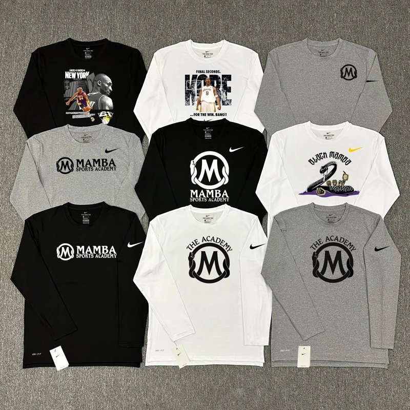 KOBE KOBE Black Mamba Preppy Shooting Suit Áo thun dài tay khô nhanh Bộ đồ tập luyện khởi động KOBE 