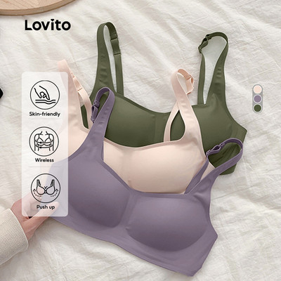 Lovito Áo Ngực Bralette Không Đường May Gợi Cảm Thoáng Khí Có Khóa Cài Dành Cho Nữ LNL43214