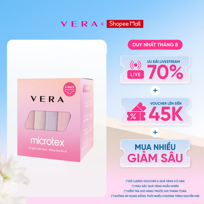 [LIVE] Combo 06 quần lót nữ mát mịn, co giãn thoải mái, kháng khuẩn VERA 6323 [Giao màu ngẫu nhiên]