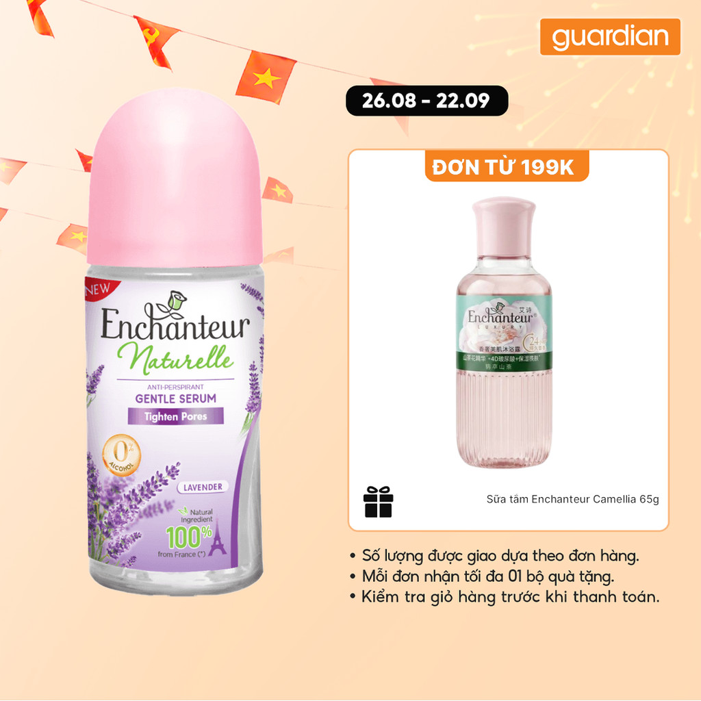 Serum Khử Mùi Thiên Nhiên Dịu Nhẹ Se Khít Lỗ Chân Lông Enchanteur Tighten Pores Hương Lavender 50Ml 