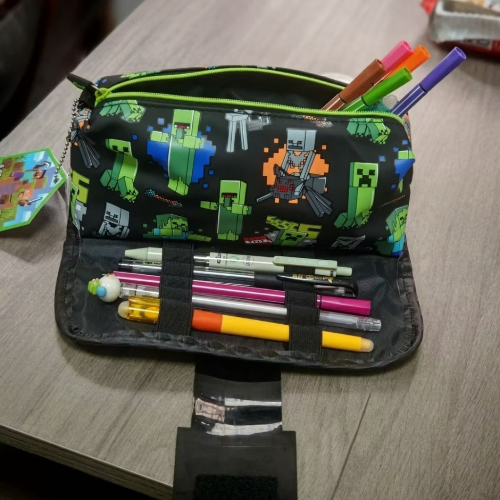 2026 Sản phẩm mới Úc Smiggle Minecraft Buckle Pencil Case Học sinh trung học Văn phòng phẩm Dung tíc