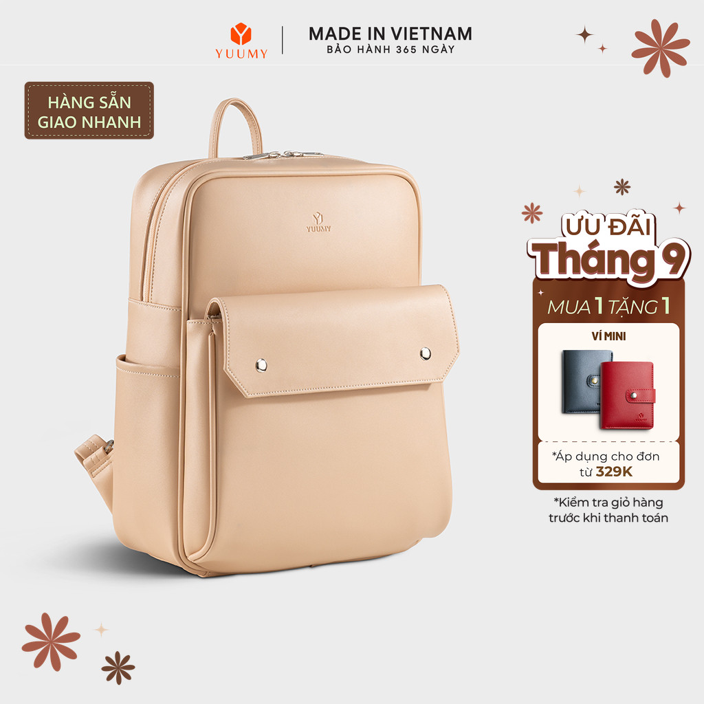 Balo Yuumy (Thời trang nữ phối ngăn cỡ trung - Balo da Seasand YBA109) Bagsmart
