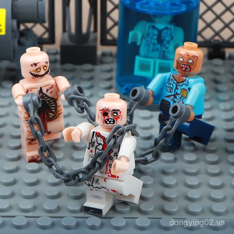 Happy Biohazard Đồ chơi bệnh Zombie Minifigure Zombie Nhân vật phản diện Khu vực bức xạ Khối xây dựn