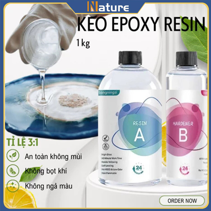 [🚛Free shipping]Keo Epoxy Resin. Keo Epoxy Resin Trong Suốt Tỉ Lệ 3:1 Làm Đồ Handmade, Đổ Khối Làm Đ