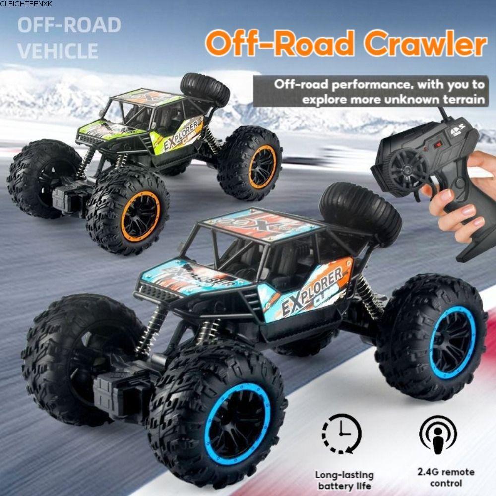 CLEIGHTEENCY Xe đua điều khiển từ xa, -Road Four-wheel Drive 2.4G Xe RC hợp kim, Sở thích Xanh lam H
