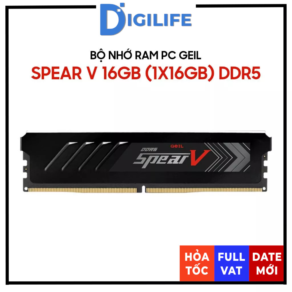 RAM DDR5 Geil Spear V 16GB 6000MHz Black - Hàng chính hãng