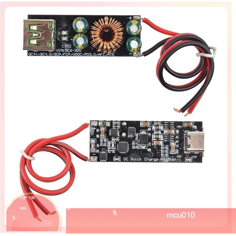 194 Mạch Sạc Siêu nhanh 60-100W PD chip 3518 Qc4.0 Qc3.0 hạ áp 6-35v Cổng sạc Type C và USB A, sạc l