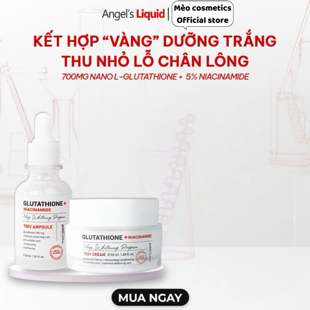 [CHÍNH HÃNG TEM PHỤ] Kem&Serum Dưỡng sáng Angel's Liquid Glutathione + Niacinamide 7 Day Whitening 7