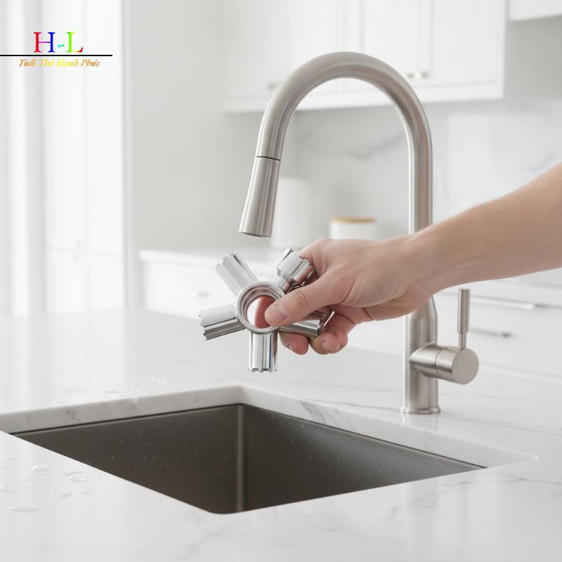 HL Dễ dàng sử dụng Cờ lê sục khí bộ nhớ đệm kim loại 10 trong 1 Chìa khóa loại bỏ máy sục khí vòi đa năng cho sửa chữa Qui tại nhà LMWU