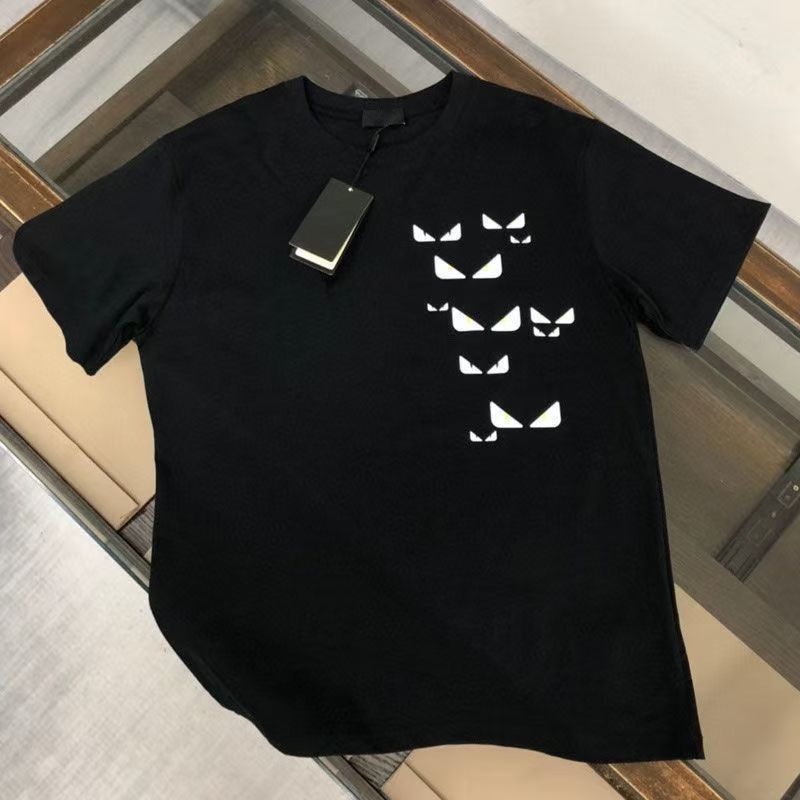 Fendi 4102 Áo thun dáng rộng cổ tròn, phù hợp cho nam và nữ mùa hè