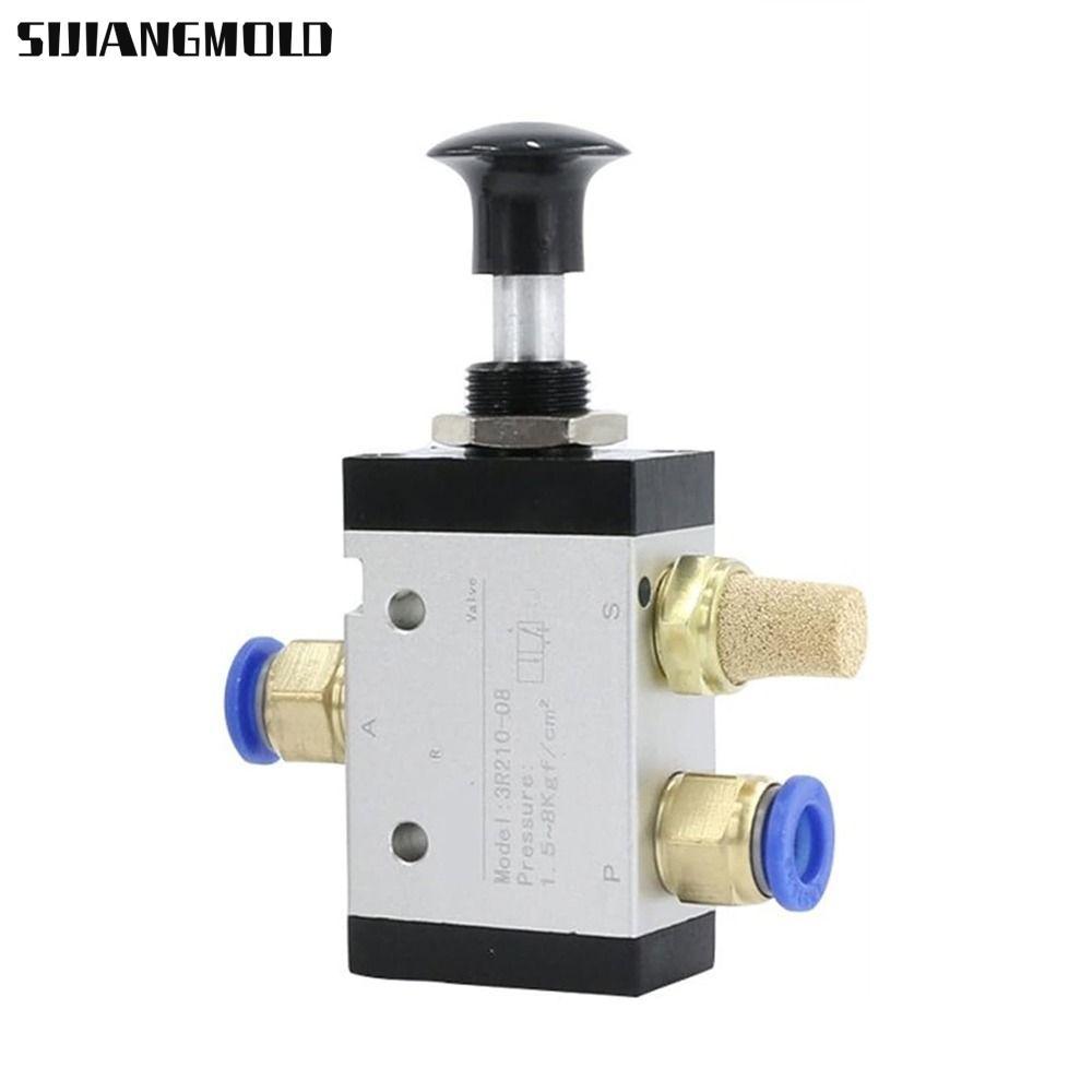Van điện từ SIJIANGGMLD, Khí nén 3 chiều 3R210-08, Van khí thủ công 2 vị trí Điều khiển bằng tay khô