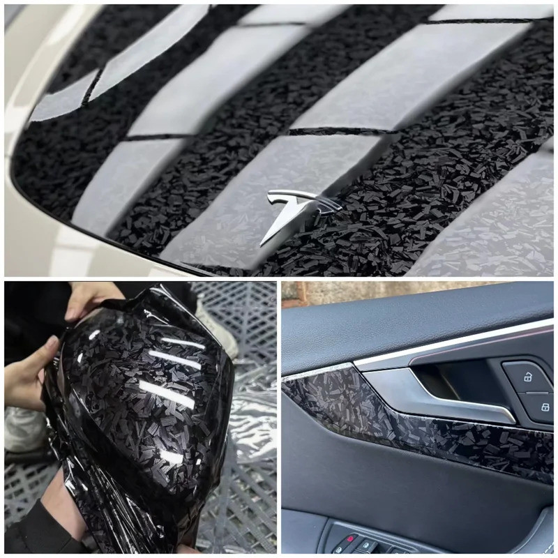 Đen Giả Sợi Carbon Vinyl Xe Bọc Phim Decal Tự Dính DIY Tạo Kiểu Nội Thất Dán Cho Xe Máy Gói NLK4
