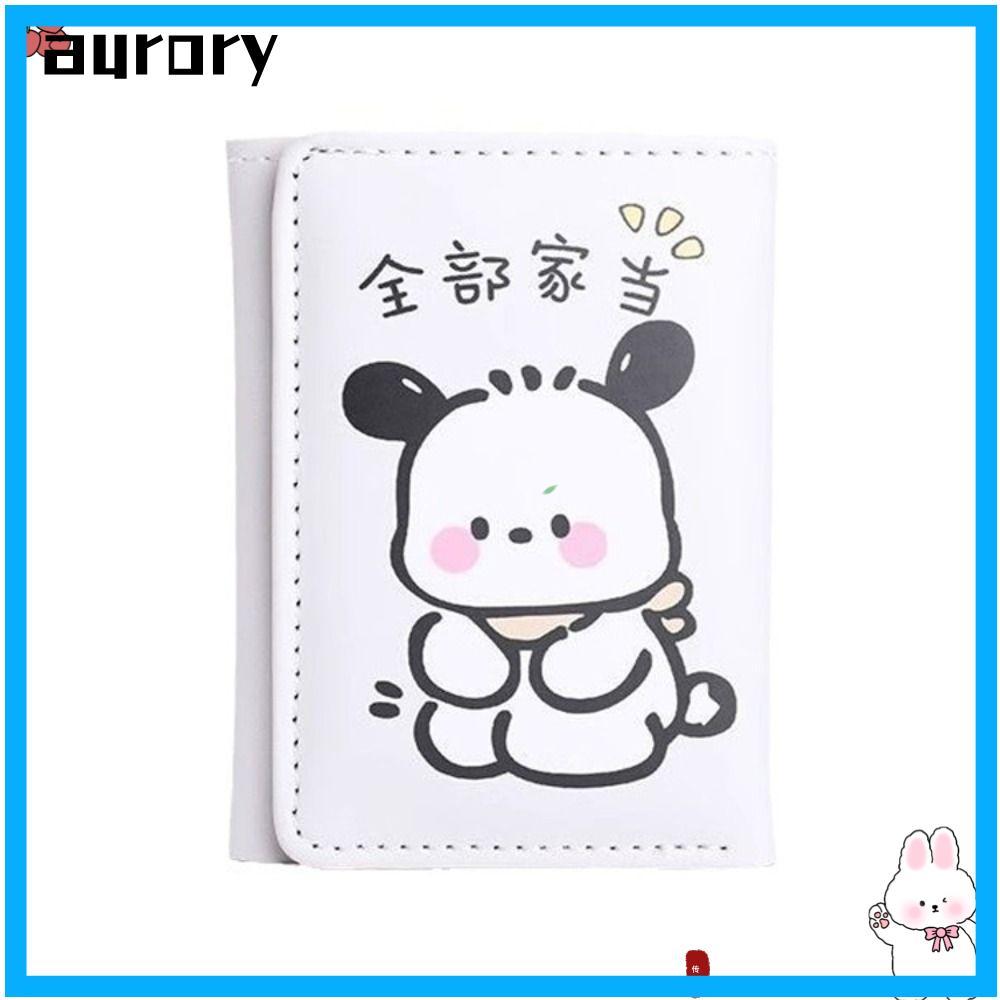 Ví gấp ngắn AURORY Pochacco, 7 khe cắm thẻ 1 khe cắm tiền giấy 3 lần Ví, Phim hoạt hình 1 bit ảnh Ví