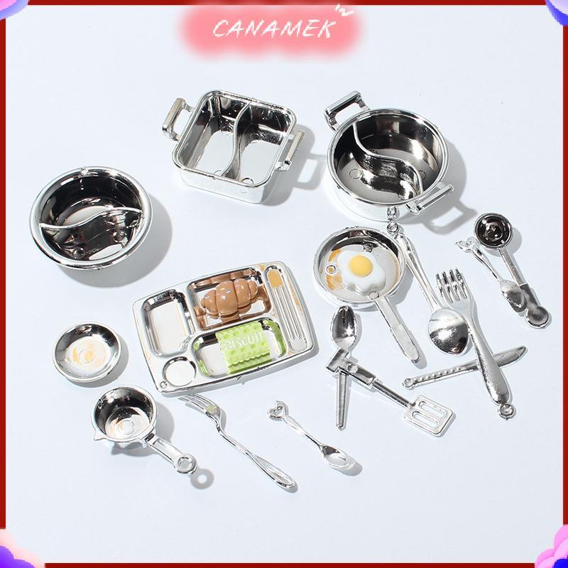 CANAMEK 1 / 12 Nhà Búp Bê Mô Phỏng Nồi Canh Nhà Búp Bê Mini Lẩu Bộ Đồ Ăn Búp Bê Nhà Bếp Phụ Kiện Nấu
