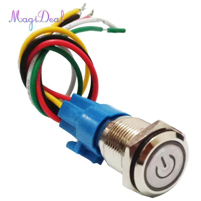 Nút nhấn 220V 16mm LED chiếu sáng thường mở nút nhấn tự giữ