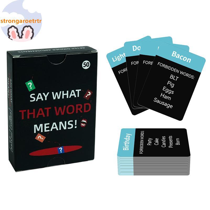 Strongaroetrtr Nói những gì từ đó có nghĩa là, Mô tả từ người lớn trên bàn Thẻ trò chơi đoán thẻ trò