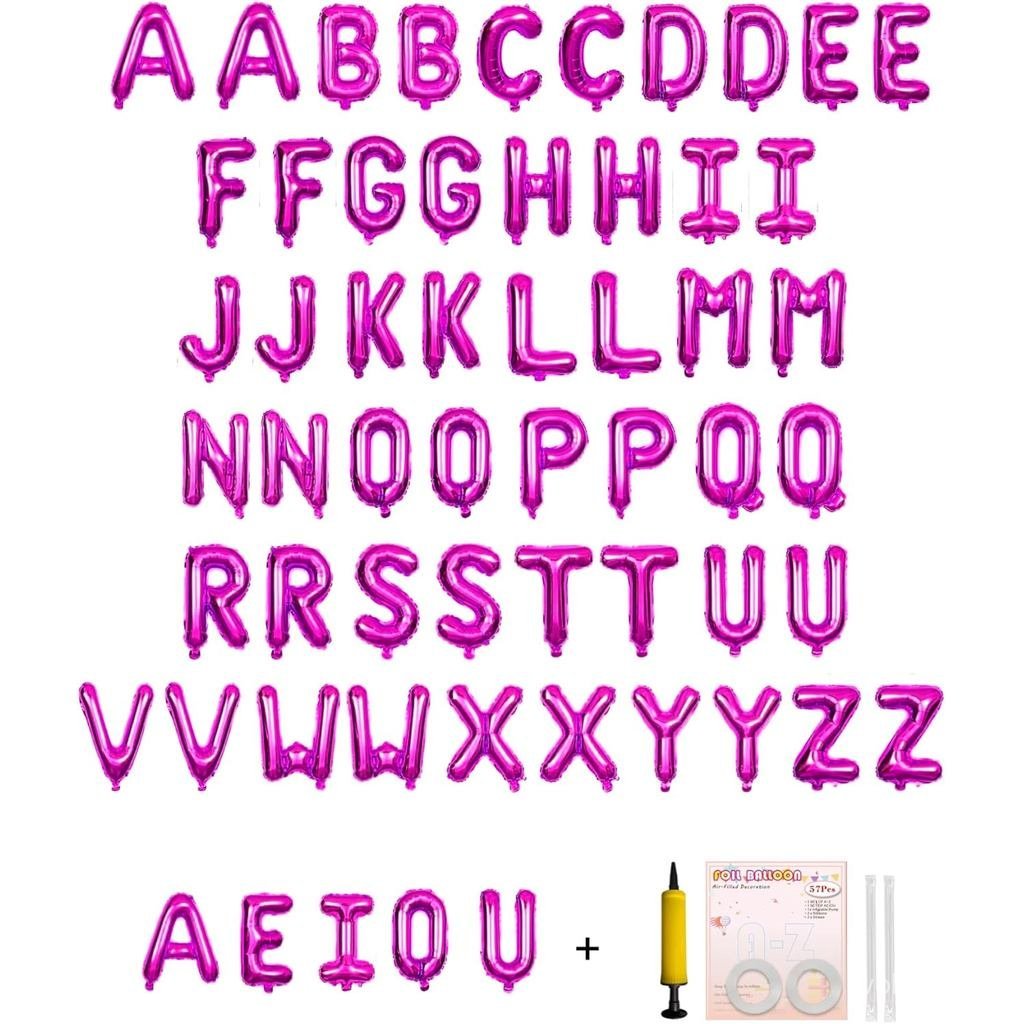 58 Chiếc Bóng Bay Chữ Cái Bảng Chữ Cái 2 Bộ A- Z & 1 Bộ AEIOU 16 Inch Mylar Lá Bóng Bay Bộ Cho Đám C