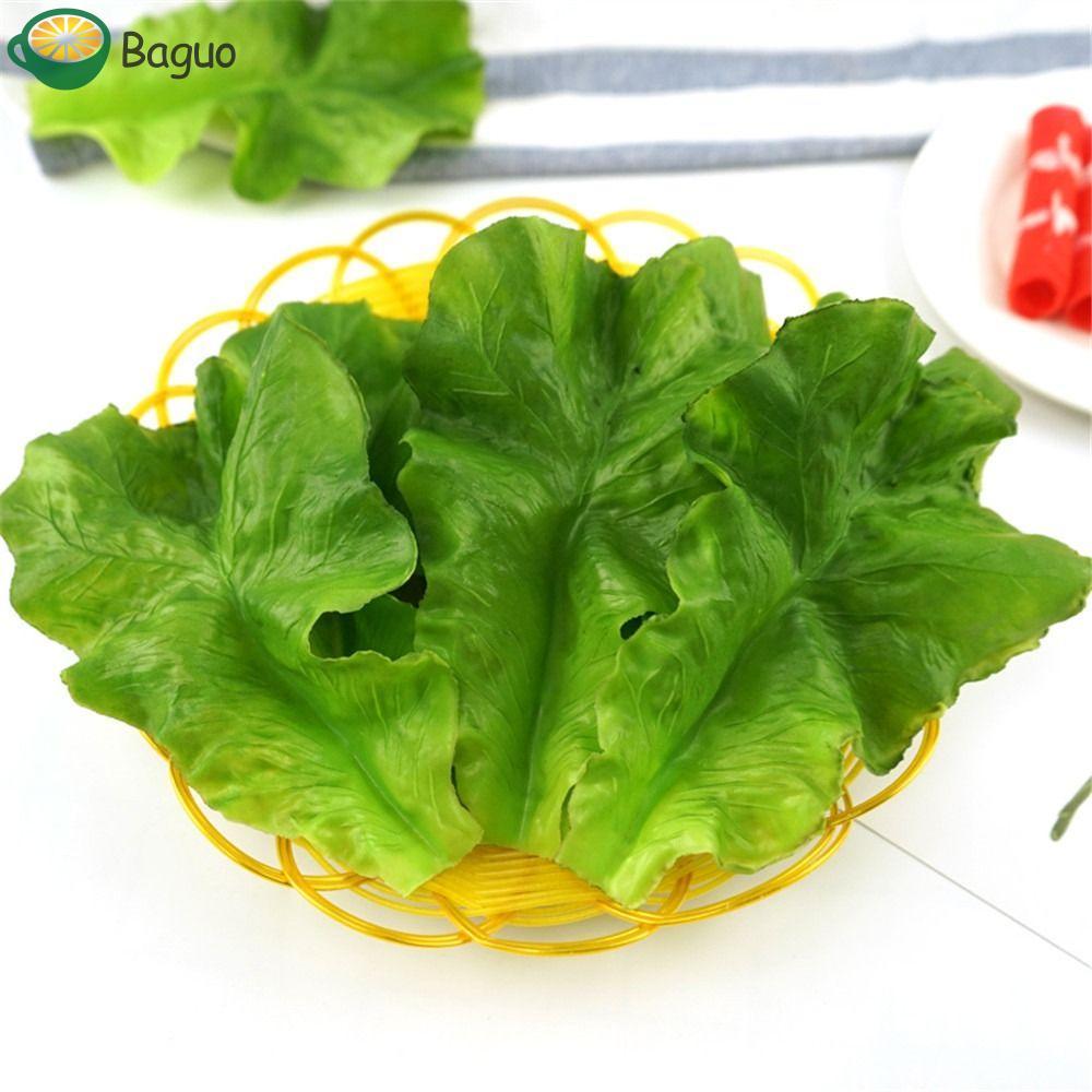 BAGUO Lettuce Lá 1 Cái Giả Nhân Tạo DIY Mô Phỏng Mô Hình Rau PU