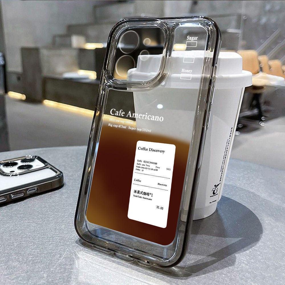 Ốp điện thoại Iced American Coffee 16ProMax 14pro Hiệu suất cao 12 / 13 Trong suốt 1115#G1. 14c #