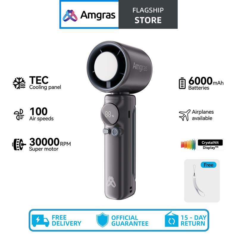 Quạt Turbo di động Amgras MetaHeld Fan Pro Tốc độ cao ​​Quạt mini quạt mát 100 cấp độ Màn hình LED đ