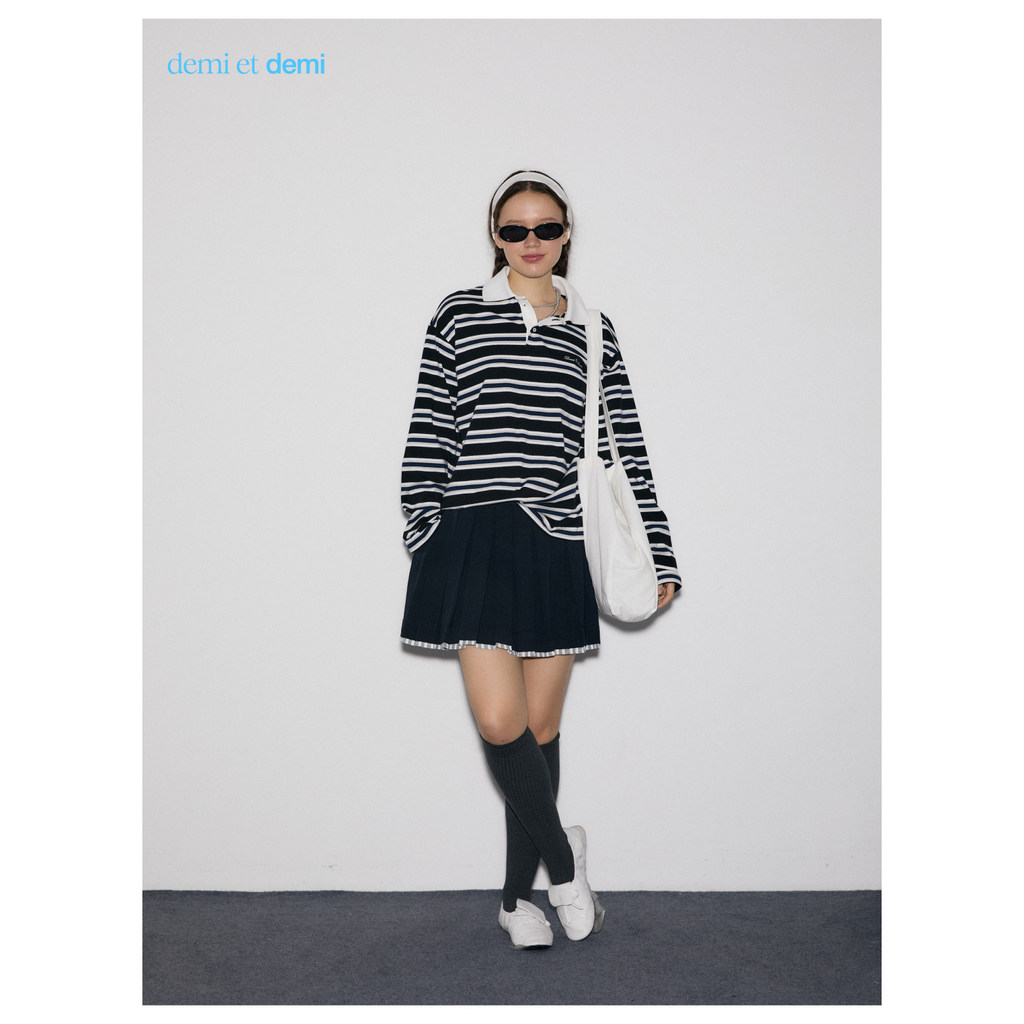 【demi et demi】chân váy chữ a che bụng Nữ chân váy  mini tennisxếp ly ngắn