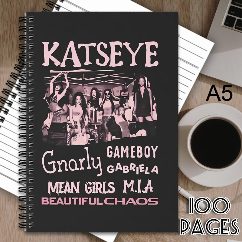 1 KATSEYE Kết hợp K-Pop Idol Theme Notebook-Lyrics và thành viên Ảnh, Phong cách Hàn Quốc 1 K-Po kết