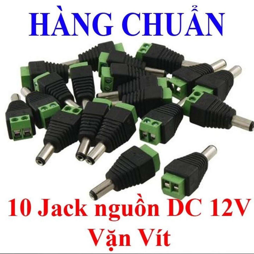 10 jack DC dương nguồn 12v VẶN VÍT - jack DC VẶN VÍT - jack 12v - jack nguồn camera - dc10vv